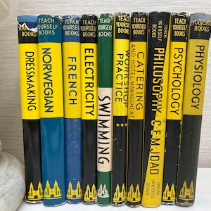 Leer jezelf jaren 1950/60 vintage boeken met harde kaft Engelse universiteitenpers - verschillende titels apart verkrijgbaar