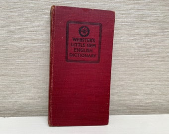 Websters Little Gem English Dictionary New Edition Antique Hardback Book - G Bell and Sons Ltd