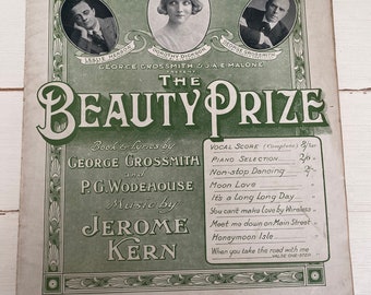 The Beauty Prize Piano Selection Vintage Sheet Music by George Crossmith - Chappell & Co Ltd