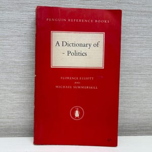A Dictionary of Politics Penguin Reference Books Vintage Paperback Book 1957 First Edition