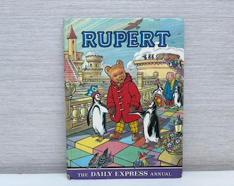 Libro de tapa dura de Rupert de 1977, Anuario infantil vintage - The Daily Express Rupert Bear