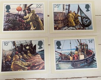 Royal Mail Stamp Postcards - Fishing 23 rd September 1981
