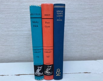 Everymans Library- Moby Dick 1961 , Peer Gynt 1963 , Uncle Toms Cabin 1966 Hardbacks - Sold Seperately