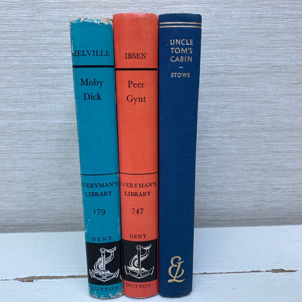 Everymans Library- Moby Dick 1961 , Peer Gynt 1963 , Uncle Toms Cabin 1966 Hardbacks - Sold Seperately