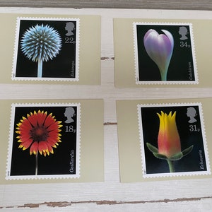 Cartes postales timbrées Royal Mail - Fleurs du 20 janvier 1987
