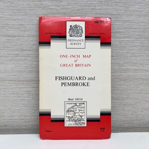 Vintage Landkarte, Landkarte Fishguard and Pembroke Sheet 138/151 - One Inch Map