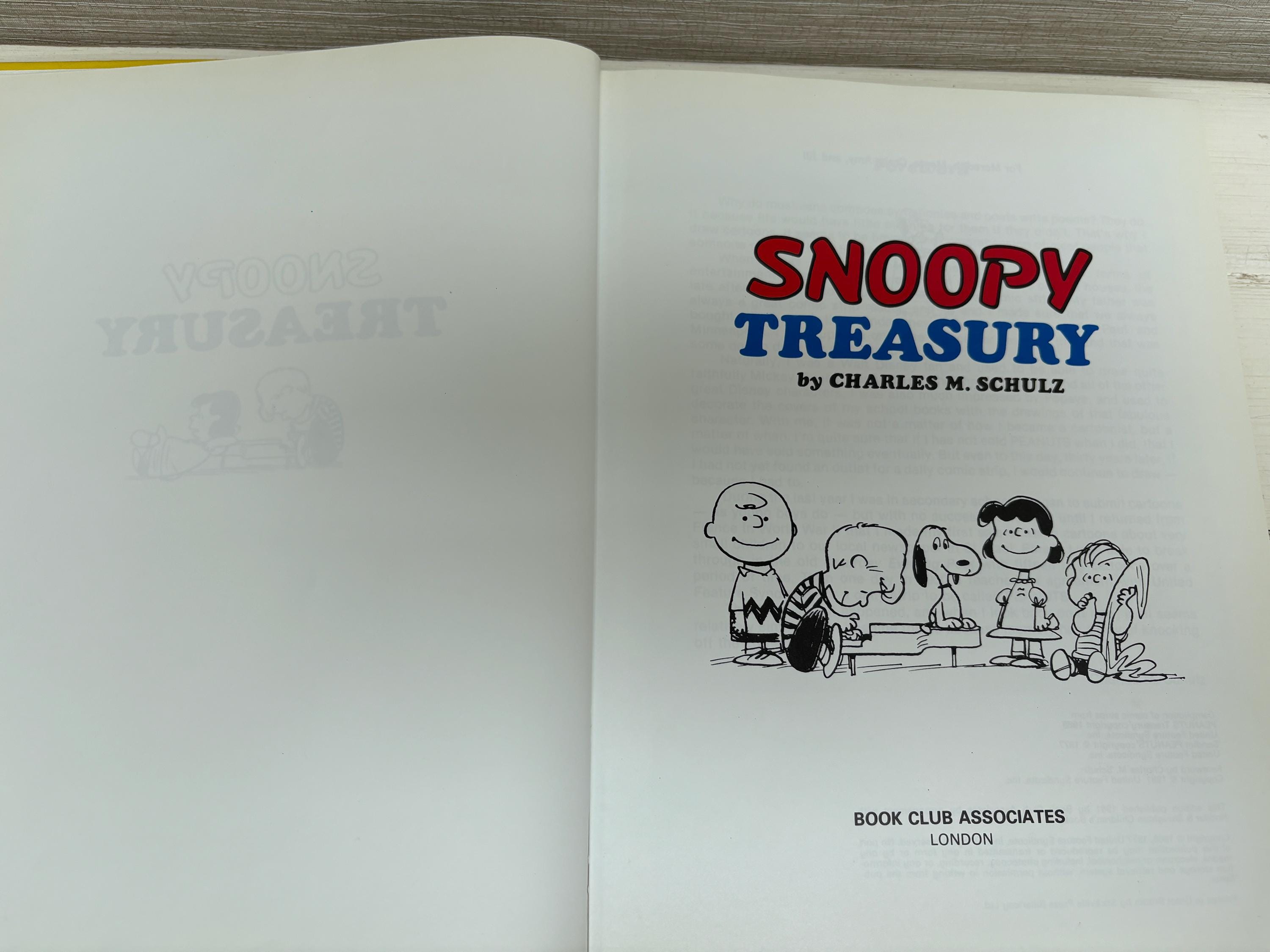 Vintage 1981 'snoopy Treasury ' by Charles M. Schulz Hardback Book