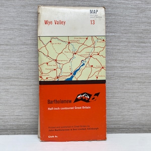 Wye Valley - Vintage Bartholomews Half Inch Kaart 13 Doek