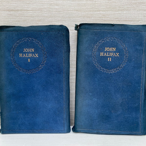 John Halifax Gentleman  Volume I & II by Mrs Craik Antique Fabric Books - Selfridge and Co Ltd