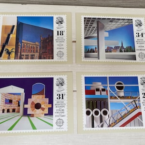 Cartes postales Royal Mail - Architectes britanniques en Europe, 12 mai 1987