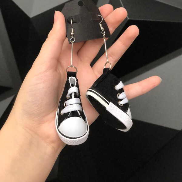 Lightweight Hypoallergenic Miniature Converse Earrings Miniature Shoes