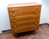 Rare 1960s Avalon Chest of Drawers, Mid Century Teak Chest of Drawers, Teak Scandi Style Chest of Drawers, Vintage MCM Teak TallBoy Drawers