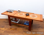 Super Rare Extending Teak Tile Top Vintage Coffee Table, Retro Metamorphic Coffee Table, 1960s Coffee Table, Mid Century Tiled Coffee Table