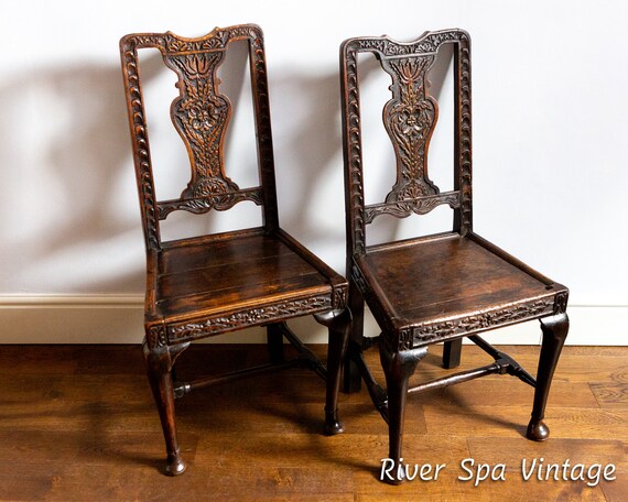 Rustic Carved Oak Chairs, Antique Oak Chairs Uk