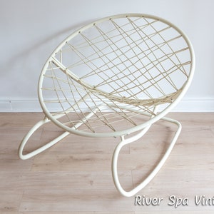 Modernist Rocking Chair Scandinavian Axvall Minimalist MCM Space Futuristic White Age Chair by Niels Gammelgaard Danish Rocking Chair Metal