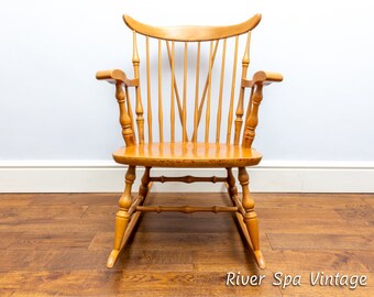 Rare Stoe of Yugoslavia Mid Century Vintage Solid Wood Windsor