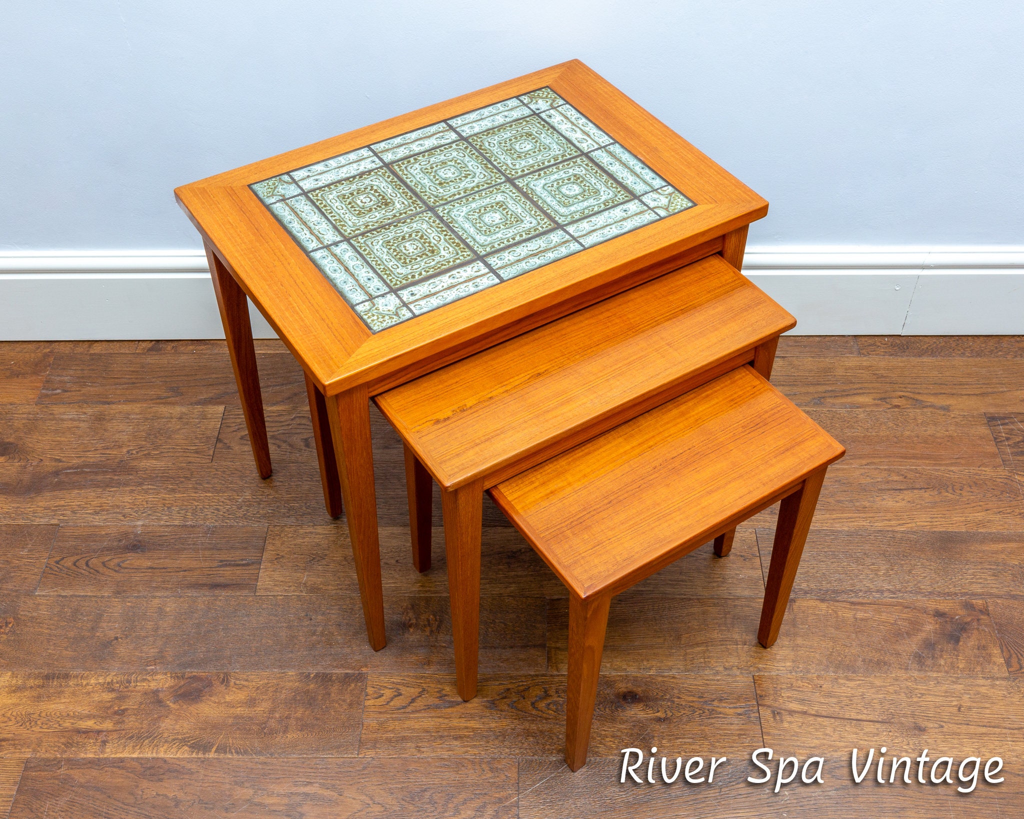 Tiled top nest of cheap tables