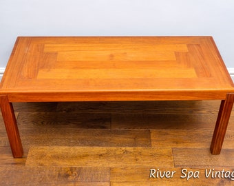 Danish Mid Century Parquet Coffee Table by Vejle Stole Mobelfabrik, Scandinavian Teak Coffee Table, MCM Nordic Danish Japandi Coffee Table