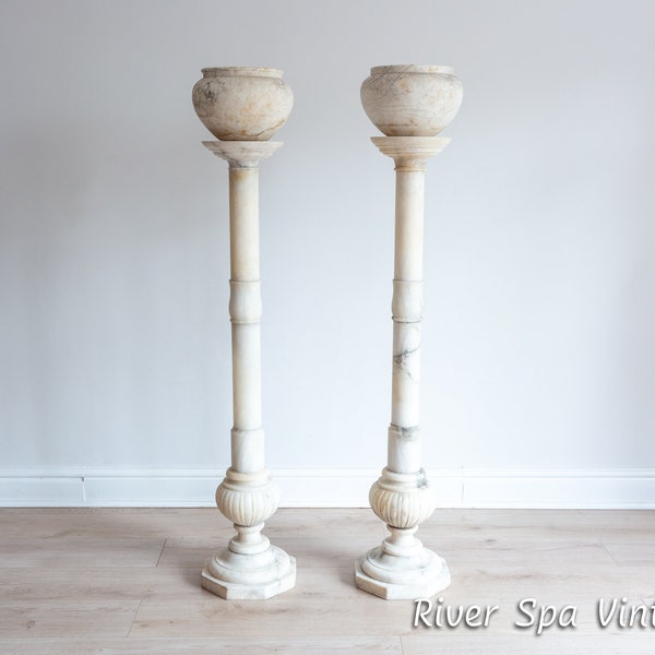 Marble Pedestal Plant Stand Etsy