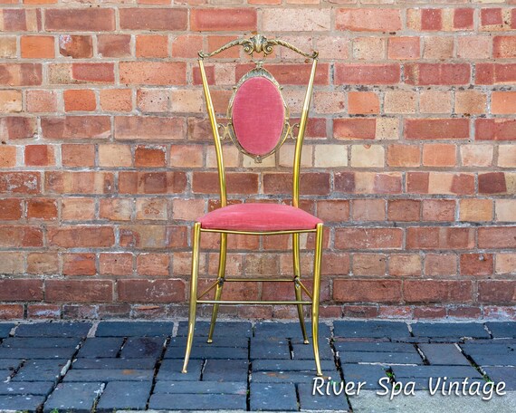 Italian Brass Chair 1950s Hollywood Regency Mid Century