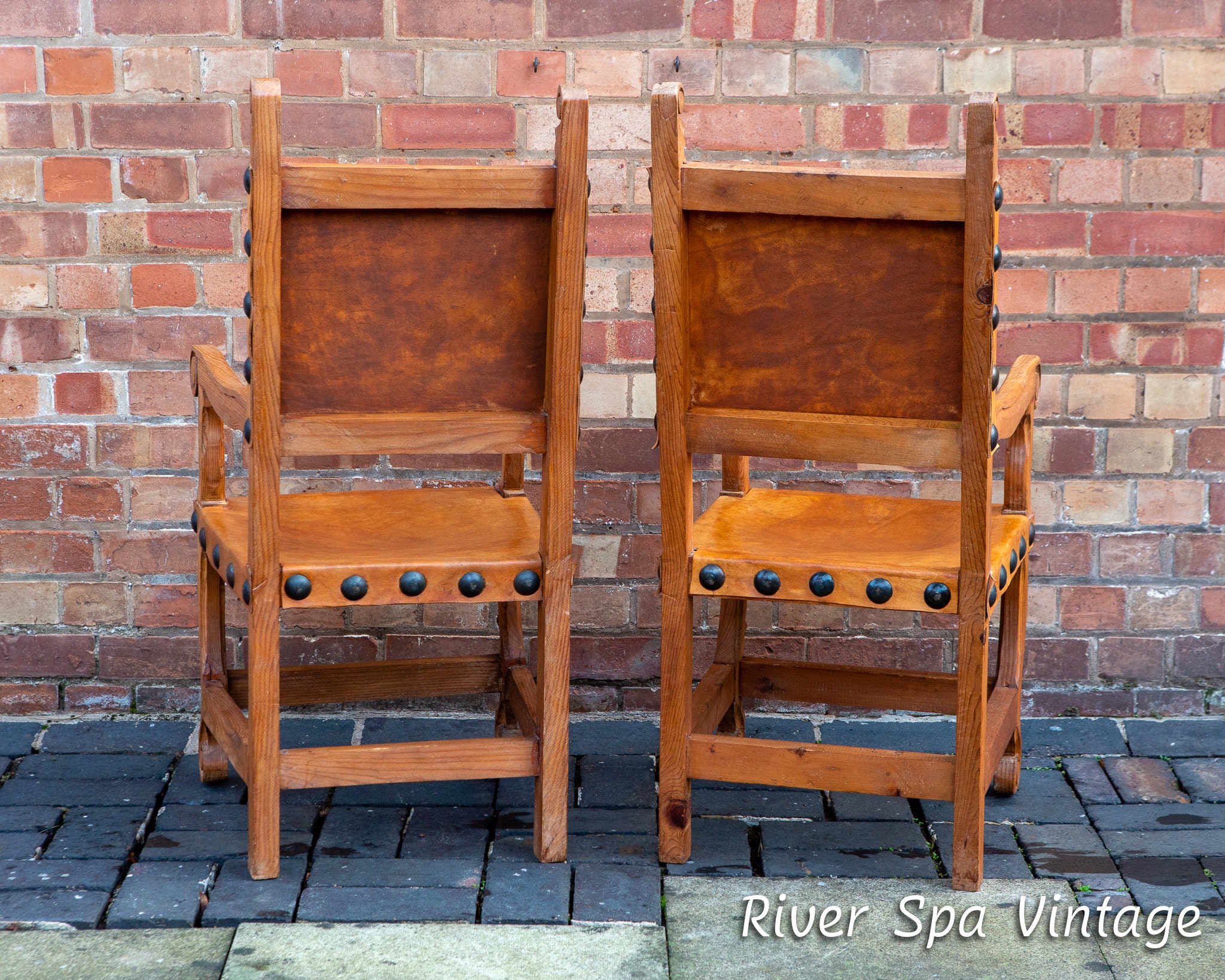 メキシカンレザー玉座椅子 スペイン植民地バロックスタイル