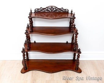 Antique Regency Mahogany Whatnot Display Shelving Unit, 1800s Mahogany Shelves, Antique Display Shelves, Regency Shelves, Victorian Shelves