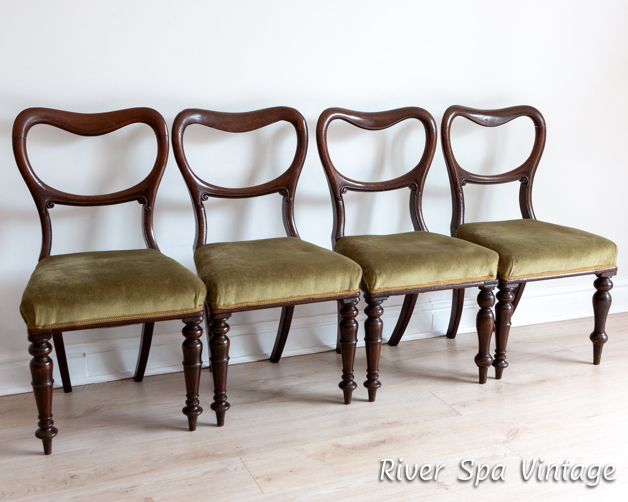 Mahogany balloon back dining chairs sales