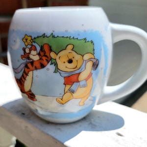 Winnie the Pooh Mug, @ Disney with Tiger Piglet Eeyore getting a Christmas Tree
