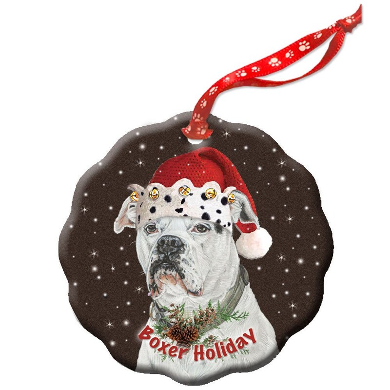 Boxer Ornament Etsy