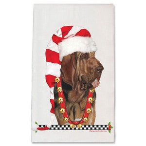 Bloodhound Christmas Kitchen Towel Holiday Pet Gifts (DTC721)