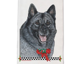 Norwegian Elkhound embroidered essential tote bag 18 COLORS