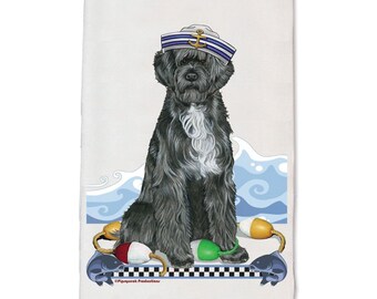 Portuguese Water Dog Portie Dog Decorative Kitchen Dish Towel Pet Gift (DT-SF577)