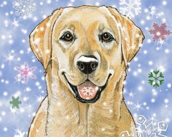 Labrador Retriever Yellow Lab Christmas Cards Set Of 10 Cards & 10 Envelopes