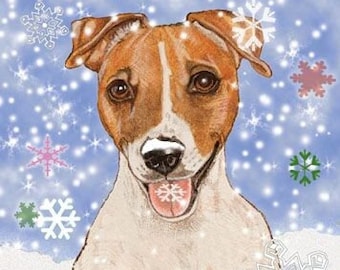 Jack Russell Terrier Christmas Cards Set Of 10 Cards & 10 Envelopes