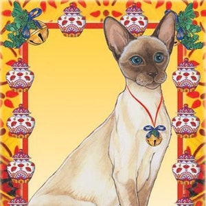 Siamese Cat Christmas Cards Set Of 10 Cards & 10 Envelopes