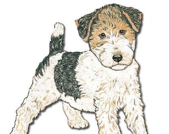 Fox Terrier Wire Magnet Wooden