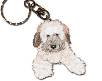 POPULAR GIRLS RED & WHITE PUPPY DOG  CLIP-ON-CHARMS,FOR BAGS/KEYRINGS,