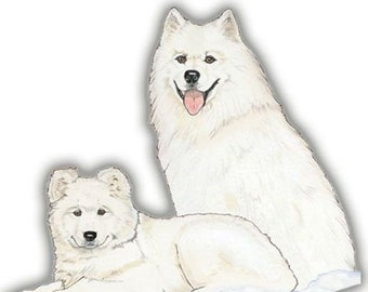 Samoyed Magnet Wooden