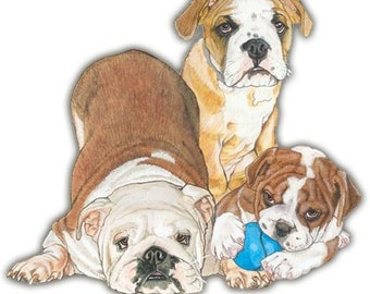 Bulldog Magnet Wooden