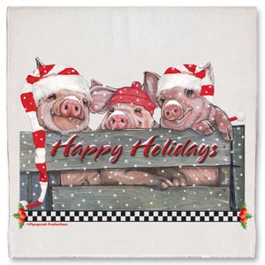 Piglets Christmas Kitchen Towel Holiday Pet Gifts (DTC601)