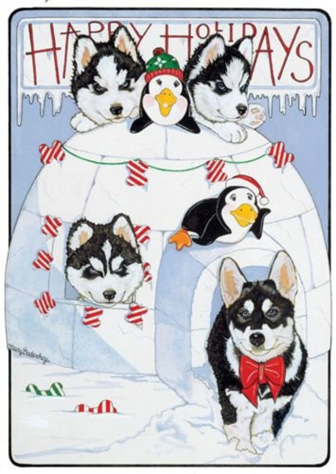 Siberian Husky Christmas Cards 