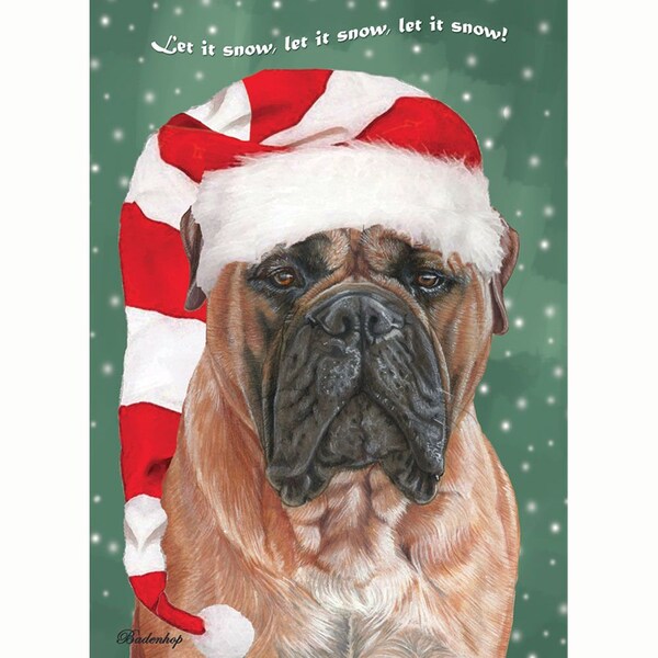Bullmastiff Christmas Cards: Holiday Pet Art, Set of 10
