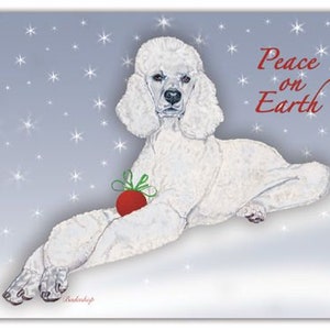 Poodle Christmas Cards Set Of 10 Cards & 10 Envelopes