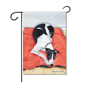 Greyhound Garden Flag Double sided, 12&quot; x 18&quot; Yard Art Decor