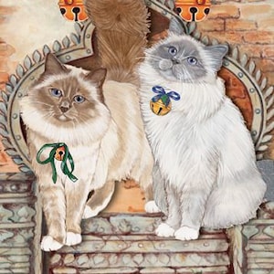 Birman Cat Christmas Cards Set Of 10 Cards & 10 Envelopes