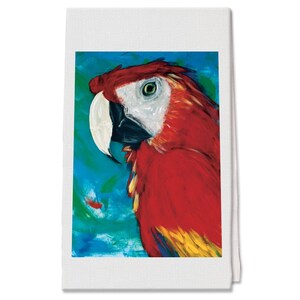 Macaw Parrot Decorative Cotton Kitchen Dish Towel, Pet Gift (DT879)