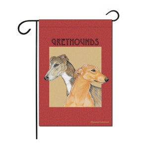 Greyhound Garden Flag Double sided, 12&quot; x 18&quot; Yard Art Decor
