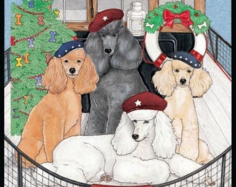 Poodle Standard Poodle Christmas Cards Set Of 10 Cards & 10 Envelopes