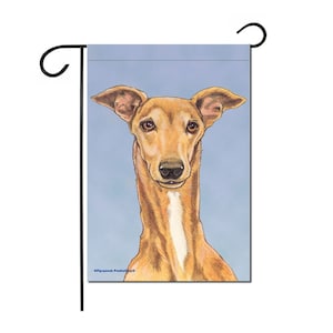 Greyhound Fawn, Garden Flag Double sided, 12&quot; x 18&quot; Yard Art Decor