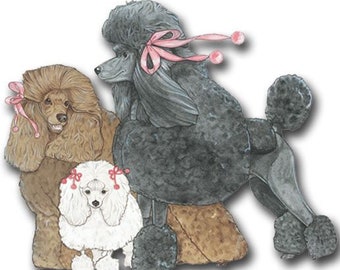 Poodle Magnet Wooden